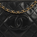 Chanel Vintage CC Black Quilted Lambskin Camera Tassel Bag