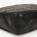 Chanel Vintage CC Black Quilted Lambskin Camera Tassel Bag