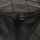 Chanel Vintage CC Black Quilted Lambskin Camera Tassel Bag