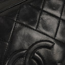 Chanel Vintage CC Black Quilted Lambskin Camera Tassel Bag