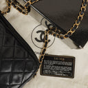 Chanel Vintage CC Black Quilted Lambskin Camera Tassel Bag