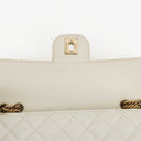 Chanel White Evening Star Quilted Glitter Patent East West Flap Bag
