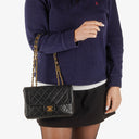 Chanel Vintage Small Single Flap Bag Black Quilted Lambskin With 24K Gold-Plated Hardware