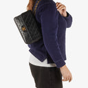 Chanel Vintage Small Single Flap Bag Black Quilted Lambskin With 24K Gold-Plated Hardware
