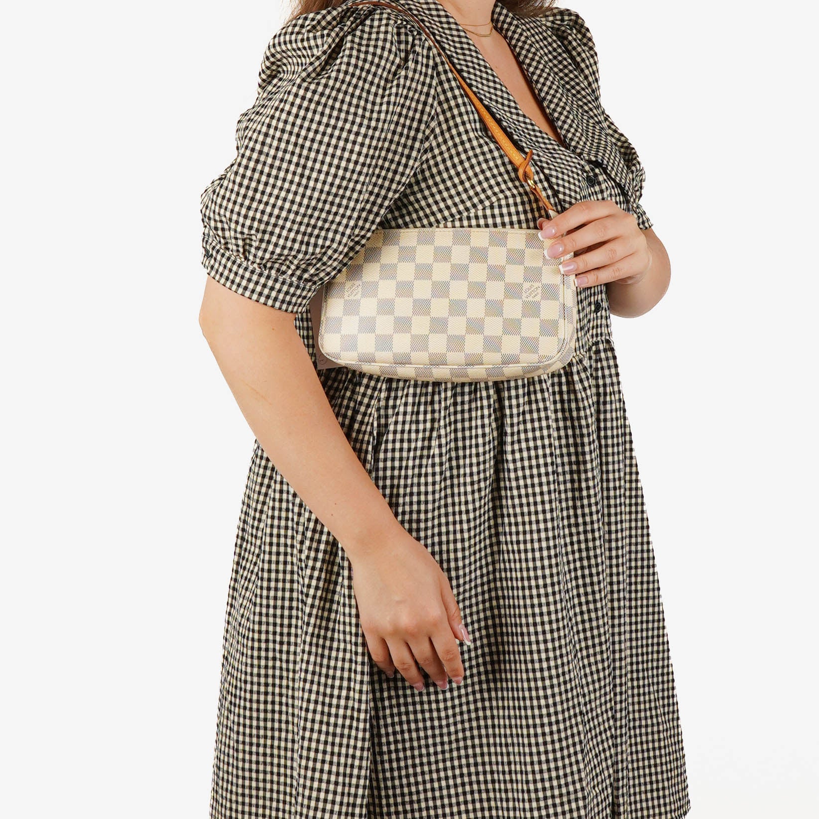 Louis Vuitton Pochette Accessoires NM Damier Azur Canvas Clutch Handbag