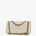 Chanel White Evening Star Quilted Glitter Patent East West Flap Bag