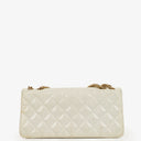 Chanel White Evening Star Quilted Glitter Patent East West Flap Bag
