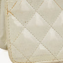Chanel White Evening Star Quilted Glitter Patent East West Flap Bag