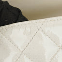 Chanel White Evening Star Quilted Glitter Patent East West Flap Bag