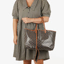 Goyard Saint Louis Black Chevron Print Coated Canvas Tote Bag