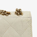 Chanel White Evening Star Quilted Glitter Patent East West Flap Bag