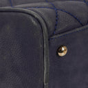 Chanel Timeless CC Medium Bowler Bag Navy Quilted Caviar Gold-Tone Hardware