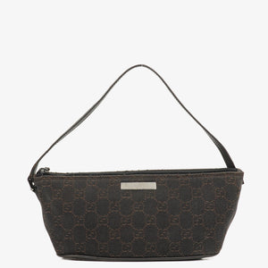 Gucci Brown Mini Baguette Pochette Boat GG Monogram Bag