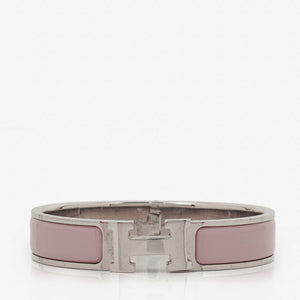 Hermes Pink Enamel Clic H Bracelet