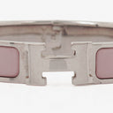 Hermes Pink Enamel Clic H Bracelet