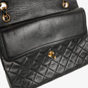 Chanel Medium Classic Vintage Double Flap Bag Black Quilted Lambskin 24K Gold-Plated Hardware