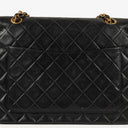 Chanel Medium Classic Vintage Double Flap Bag Black Quilted Lambskin 24K Gold-Plated Hardware