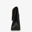 Chanel Medium Classic Vintage Double Flap Bag Black Quilted Lambskin 24K Gold-Plated Hardware