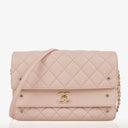 Chanel Light Pink Quilted Lambskin Flap Bag Champaigne Gold - Tone Hardware