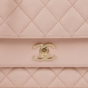 Chanel Light Pink Quilted Lambskin Flap Bag Champaigne Gold - Tone Hardware
