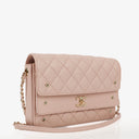 Chanel Light Pink Quilted Lambskin Flap Bag Champaigne Gold - Tone Hardware