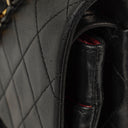 Chanel Medium Classic Vintage Double Flap Bag Black Quilted Lambskin 24K Gold-Plated Hardware