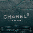 Chanel 2.55 Reissue 227 Double Flap Bag Turquoise Quilted Patent Leather And Silver Finishes