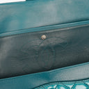 Chanel 2.55 Reissue 227 Double Flap Bag Turquoise Quilted Patent Leather And Silver Finishes