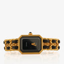 Chanel Stainless Steel Lambskin 20mm Chain Premiere Quartz Watch Gold M