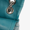 Chanel 2.55 Reissue 227 Double Flap Bag Turquoise Quilted Patent Leather And Silver Finishes