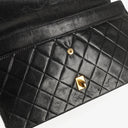 Chanel Medium Classic Vintage Double Flap Bag Black Quilted Lambskin 24K Gold-Plated Hardware