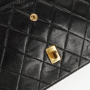 Chanel Medium Classic Vintage Double Flap Bag Black Quilted Lambskin 24K Gold-Plated Hardware