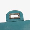 Chanel 2.55 Reissue 227 Double Flap Bag Turquoise Quilted Patent Leather And Silver Finishes