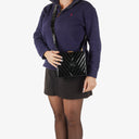 Chanel Black Chevron Quilted Patent Leather Vanity Case Box Bag