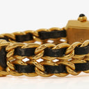 Chanel Stainless Steel Lambskin 20mm Chain Premiere Quartz Watch Gold M