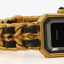 Chanel Stainless Steel Lambskin 20mm Chain Premiere Quartz Watch Gold M