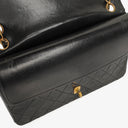 Chanel Medium Classic Vintage Double Flap Bag Black Quilted Lambskin 24K Gold-Plated Hardware