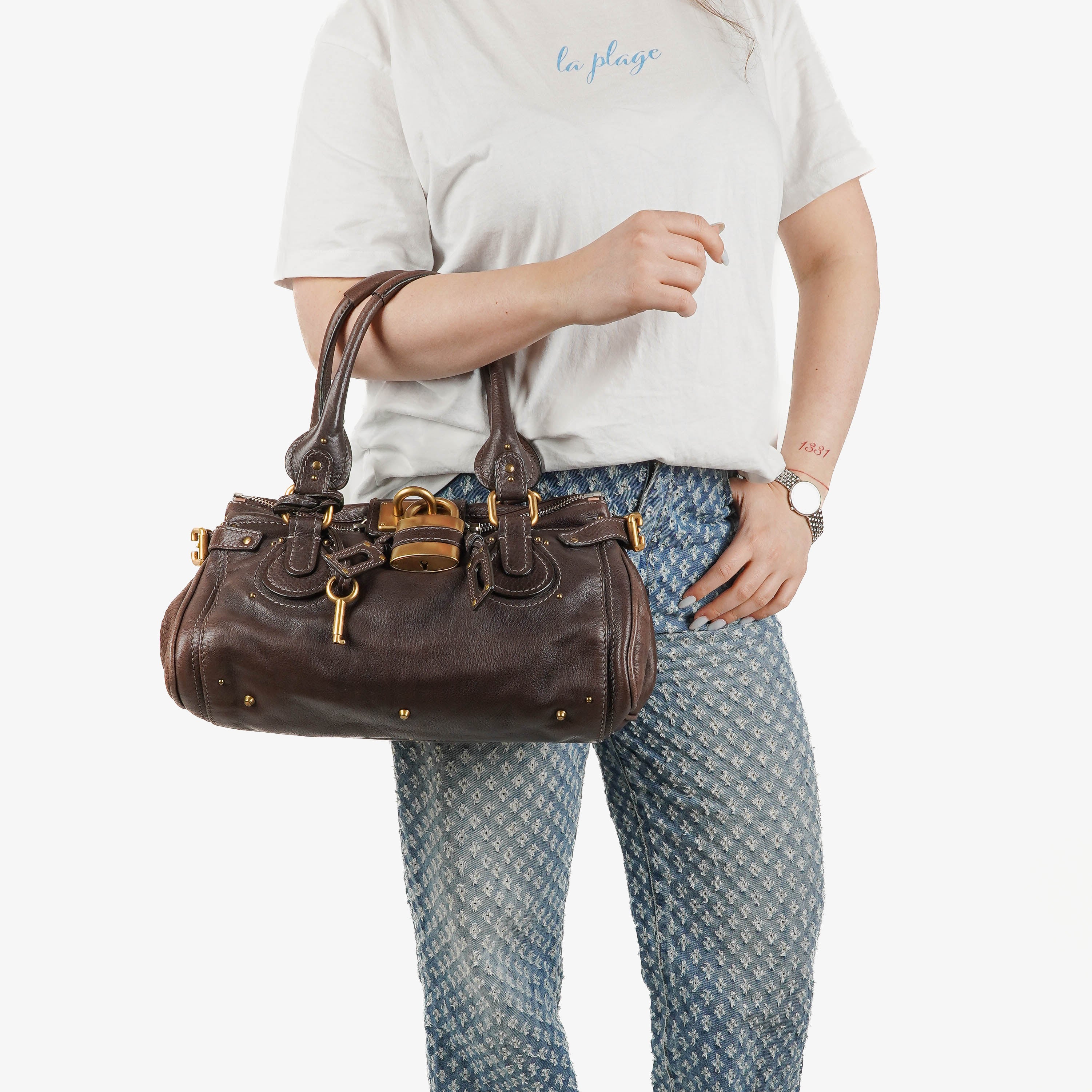 Chloe Paddington Braune Leder Satchel Tasche