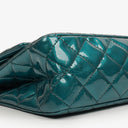 Chanel 2.55 Reissue 227 Double Flap Bag Turquoise Quilted Patent Leather And Silver Finishes