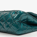 Chanel 2.55 Reissue 227 Double Flap Bag Turquoise Quilted Patent Leather And Silver Finishes