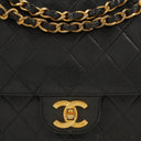 Chanel Medium Classic Vintage Double Flap Bag Black Quilted Lambskin 24K Gold-Plated Hardware