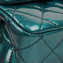 Chanel 2.55 Reissue 227 Double Flap Bag Turquoise Quilted Patent Leather And Silver Finishes