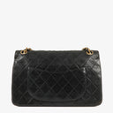 Chanel Medium Classic Vintage Double Flap Bag Black Quilted Lambskin 24K Gold-Plated Hardware