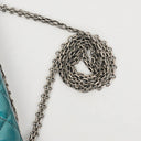 Chanel 2.55 Reissue 227 Double Flap Bag Turquoise Quilted Patent Leather And Silver Finishes