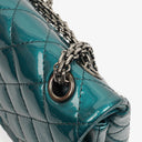 Chanel 2.55 Reissue 227 Double Flap Bag Turquoise Quilted Patent Leather And Silver Finishes