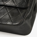 Chanel Medium Classic Vintage Double Flap Bag Black Quilted Lambskin 24K Gold-Plated Hardware