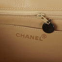 Chanel Single Flap Bag Beige Quilted Lambskin With Black Hardware