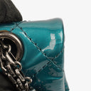Chanel 2.55 Reissue 227 Double Flap Bag Turquoise Quilted Patent Leather And Silver Finishes