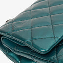 Chanel 2.55 Reissue 227 Double Flap Bag Turquoise Quilted Patent Leather And Silver Finishes
