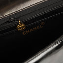 Chanel Jumbo CC Vertical Black Quilted Patent Leather Flap Bag 24K Gold-Plated Hardware